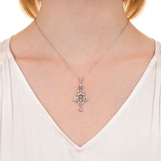 Edwardian Diamond Pendant Necklace, Circa 1900