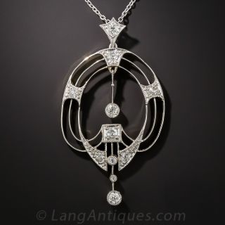 Edwardian Diamond Pendent Necklace - 1