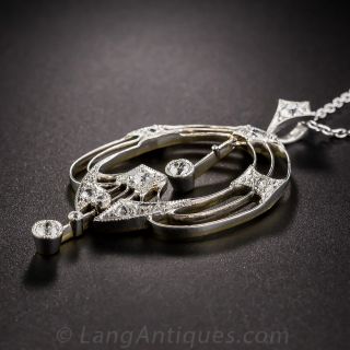 Edwardian Diamond Pendant Necklace