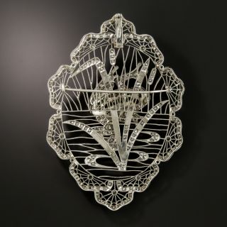 Edwardian Diamond Platinum Frog Brooch/Pendant
