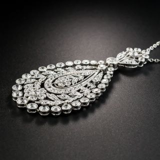Edwardian Diamond Platinum Pendant Necklace