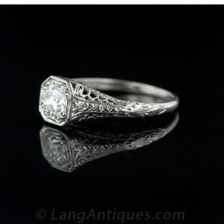 Edwardian Diamond Platinum Solitaire