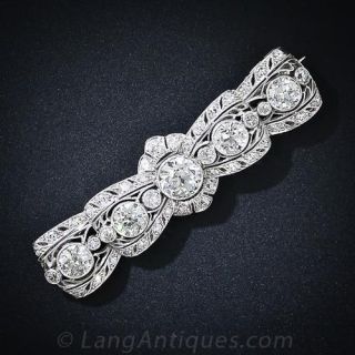 Edwardian Diamond Ribbon Brooch - 2