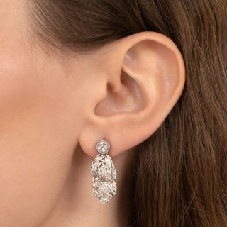 Edwardian Diamond Ribbon Drop Earrings 