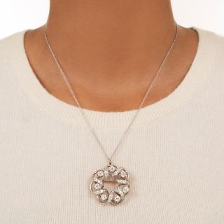 Edwardian Diamond Ribbon Wreath Necklace/Brooch