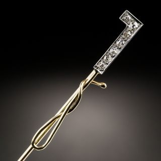 Edwardian Diamond Riding Crop Stick Pin - 4