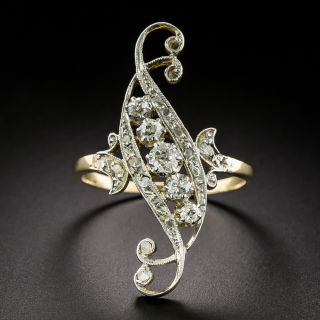 Edwardian Diamond Scroll Dinner Ring - 3