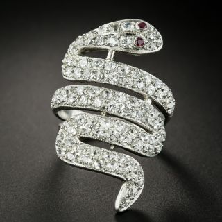 Edwardian Diamond Snake Ring - 2