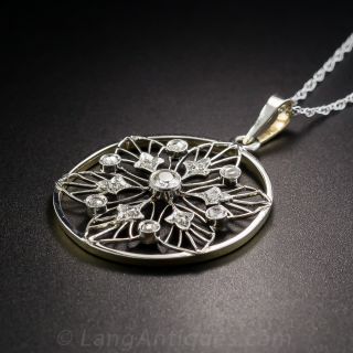 Edwardian Diamond Snowflake Necklace