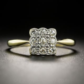Edwardian Diamond Square Cluster Ring - 2