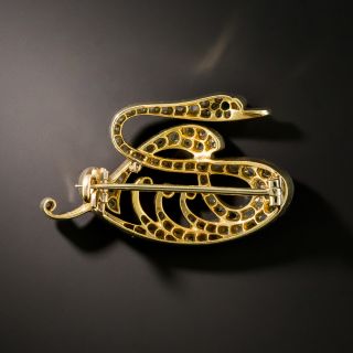 Edwardian Diamond Swan Pin, French