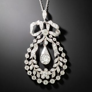Edwardian Diamond Wreath and Bow Lavalière  - 2