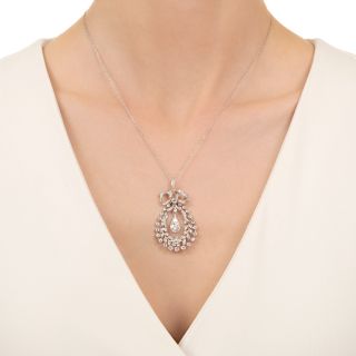 Edwardian Diamond Wreath and Bow Lavalière 