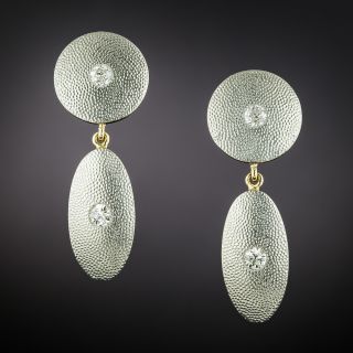 Edwardian Double Diamond Dangle Earrings - 1