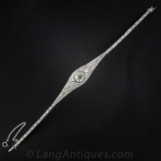 Edwardian / Early Art Deco Platinum Diamond Bracelet
