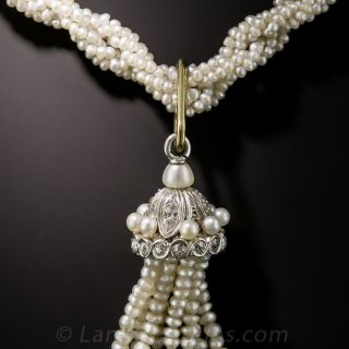 Edwardian/Early Deco Seed Pearl Sautoir with Tassel
