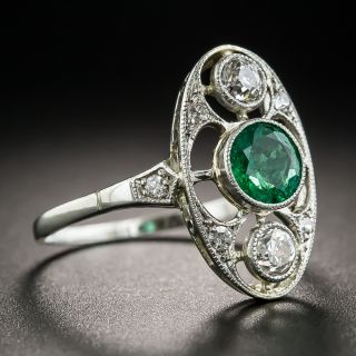 Edwardian Emerald and Diamond Dinner Ring