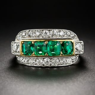 Edwardian Emerald and Diamond Ring