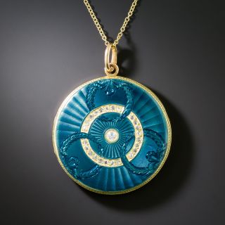 Edwardian Enamel and Diamond Locket - 2