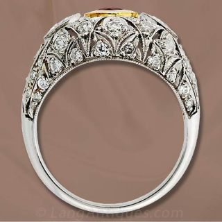 Edwardian Engagement Ring with Ruby and Diamond