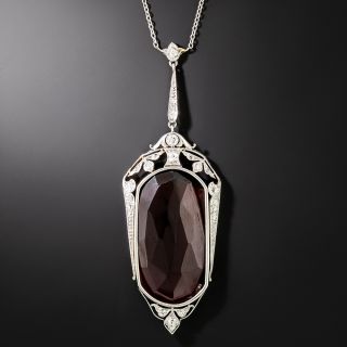 Edwardian Fancy Garnet and Diamond Lavaliere - 2