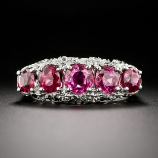 Edwardian Five-Stone Ruby and Diamond Ring - 2