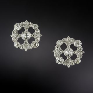 Edwardian Fleur-De-Lys Diamond Earrings - 3