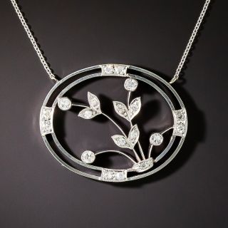 Edwardian Floral Diamond Pendant  - 3