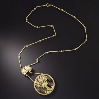 Edwardian Flower Vase Necklace - 1