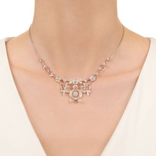 Edwardian Flowering Vine Diamond Necklace 