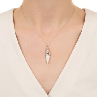 Edwardian Freshwater Pearl and Diamond Drop