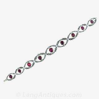 Edwardian Garland Style Ruby and Diamond Bracelet-Choker