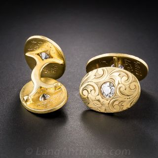 Edwardian Gold and Diamond Cufflinks c.1904