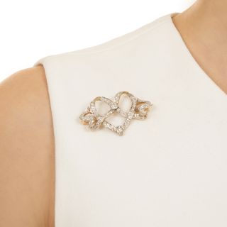 Edwardian Heart and Bow Brooch