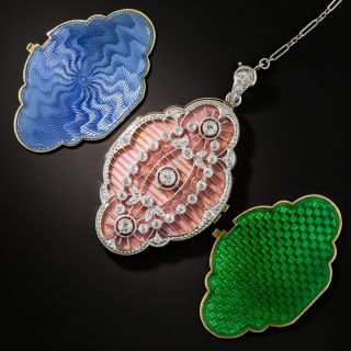 Edwardian Interchangeable Guilloche Enamel Necklace  - 1