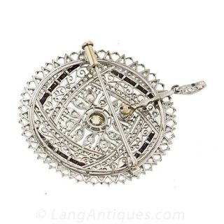 Edwardian Lace Diamond Circle Pin