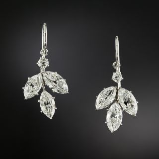 Edwardian Marquise Diamond Dangle Earrings - 2