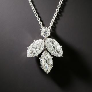 Edwardian Marquise Diamond Pendant  - 4