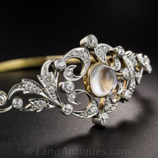 Edwardian Moonstone and Diamond Bracelet by Black, Starr & Frost