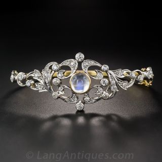 Edwardian Moonstone and Diamond Bracelet by Black, Starr & Frost - 2