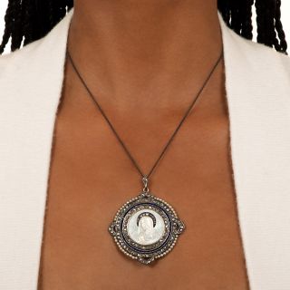 Edwardian Mother-of-Pearl Madonna Pendant