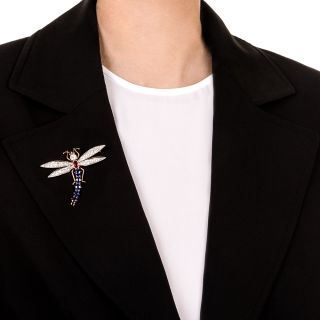 Edwardian Multi-Gem Dragonfly Brooch
