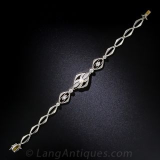 Edwardian Natural Pearl and Diamond Bracelet