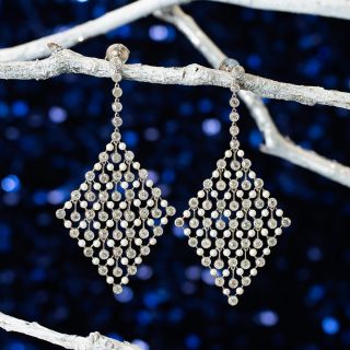 Edwardian Natural Pearl and Diamond Dangle Earrings
