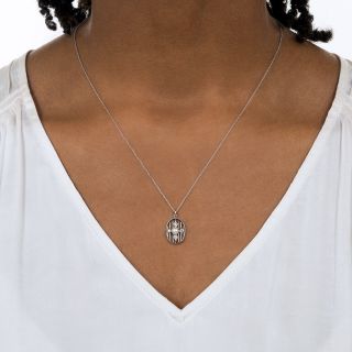 Edwardian Natural Pearl and Diamond Pendant