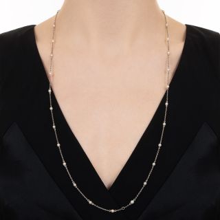 Edwardian Natural Pearl Infinity Necklace