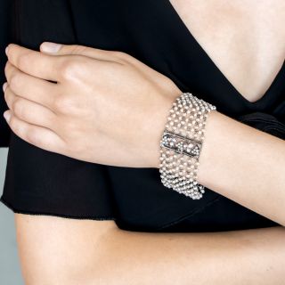 Edwardian Natural Pearl Mesh Bracelet