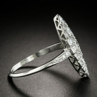 Edwardian Navette Shaped Diamond Dinner Ring 