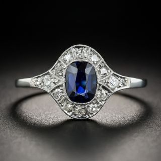 Edwardian No-Heat Australian Sapphire and Diamond Ring 