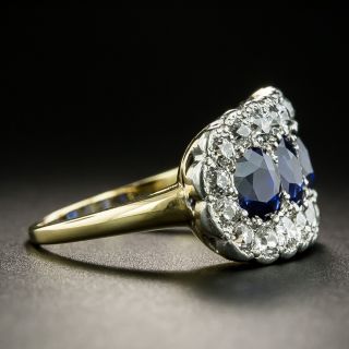 Edwardian No-Heat Four-Stone Sapphire and Diamond Ring